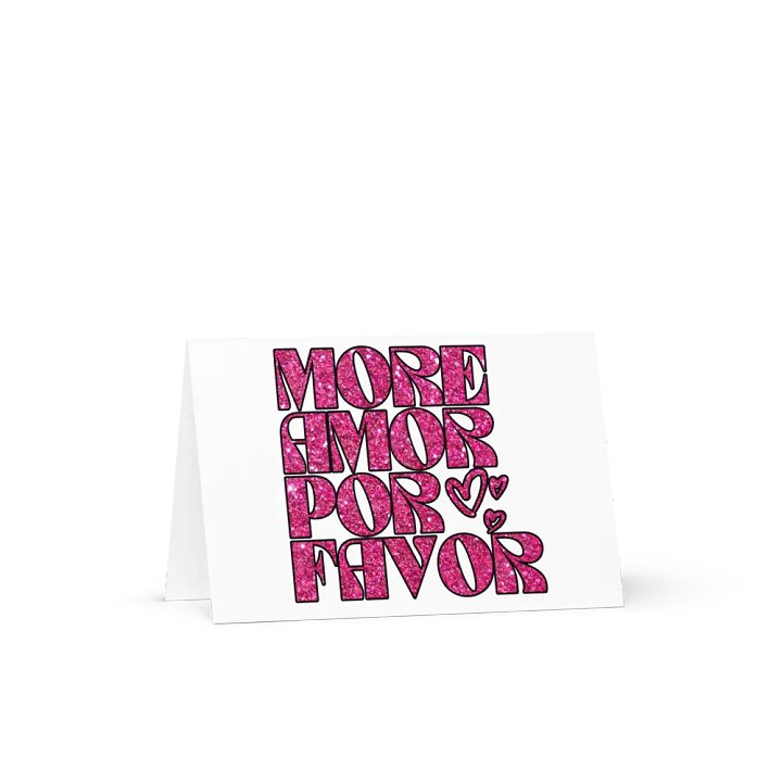 Pink Glitter Valentine Card More Amor Por Favor product image (2)