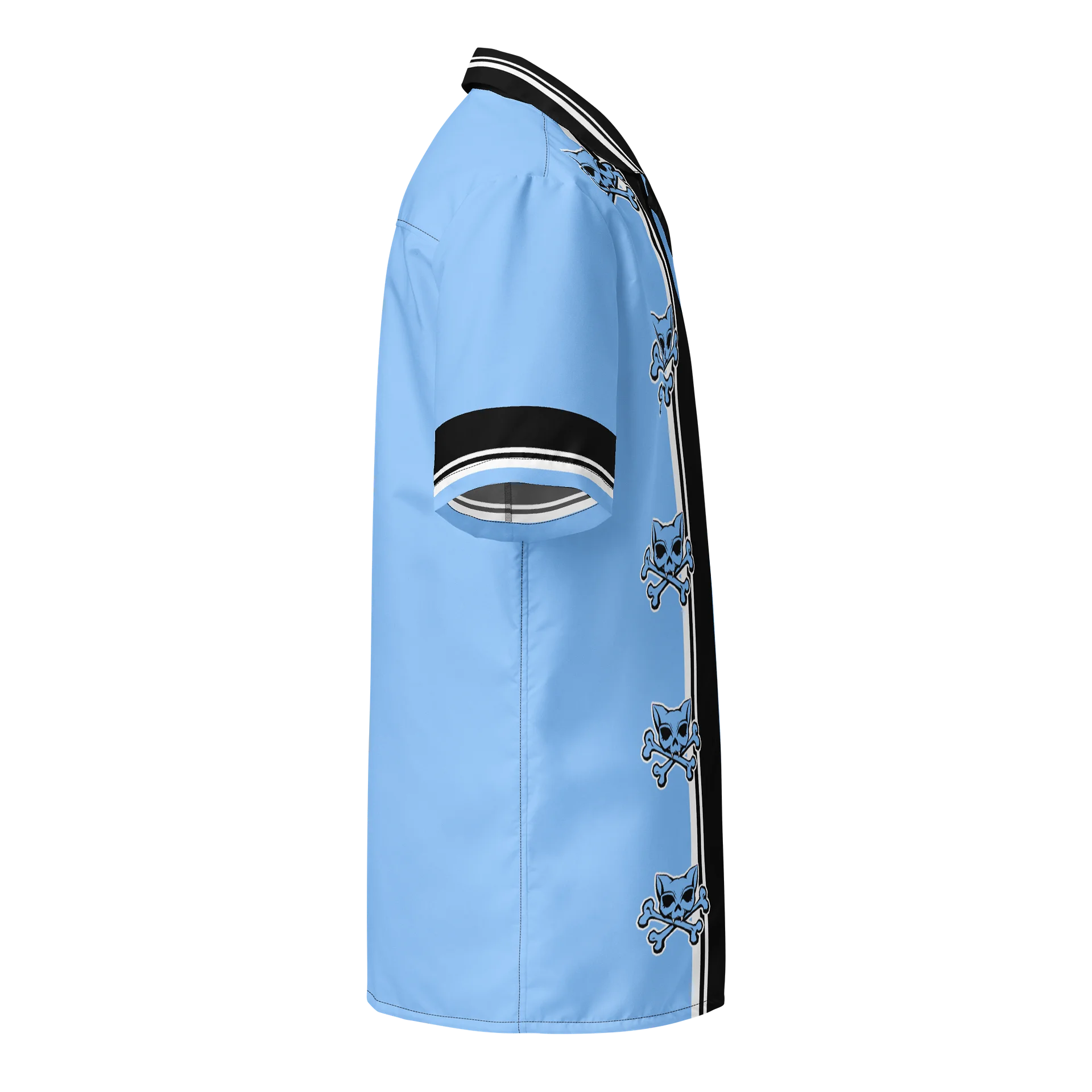Light Blue Kat Skull Bowling Shirt product image (4)