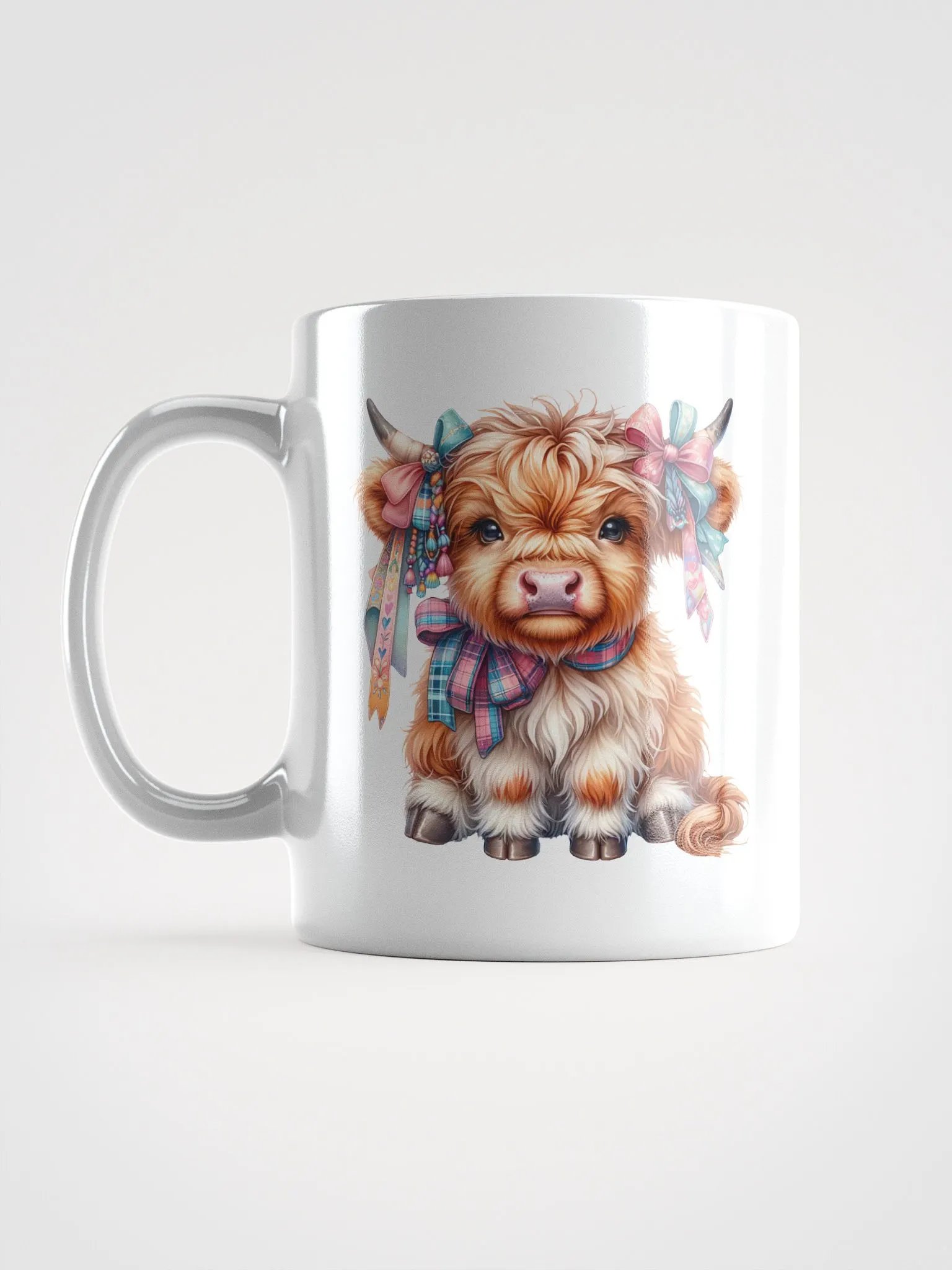 Plaid Princess Cow White Glossy Mug product image (6)