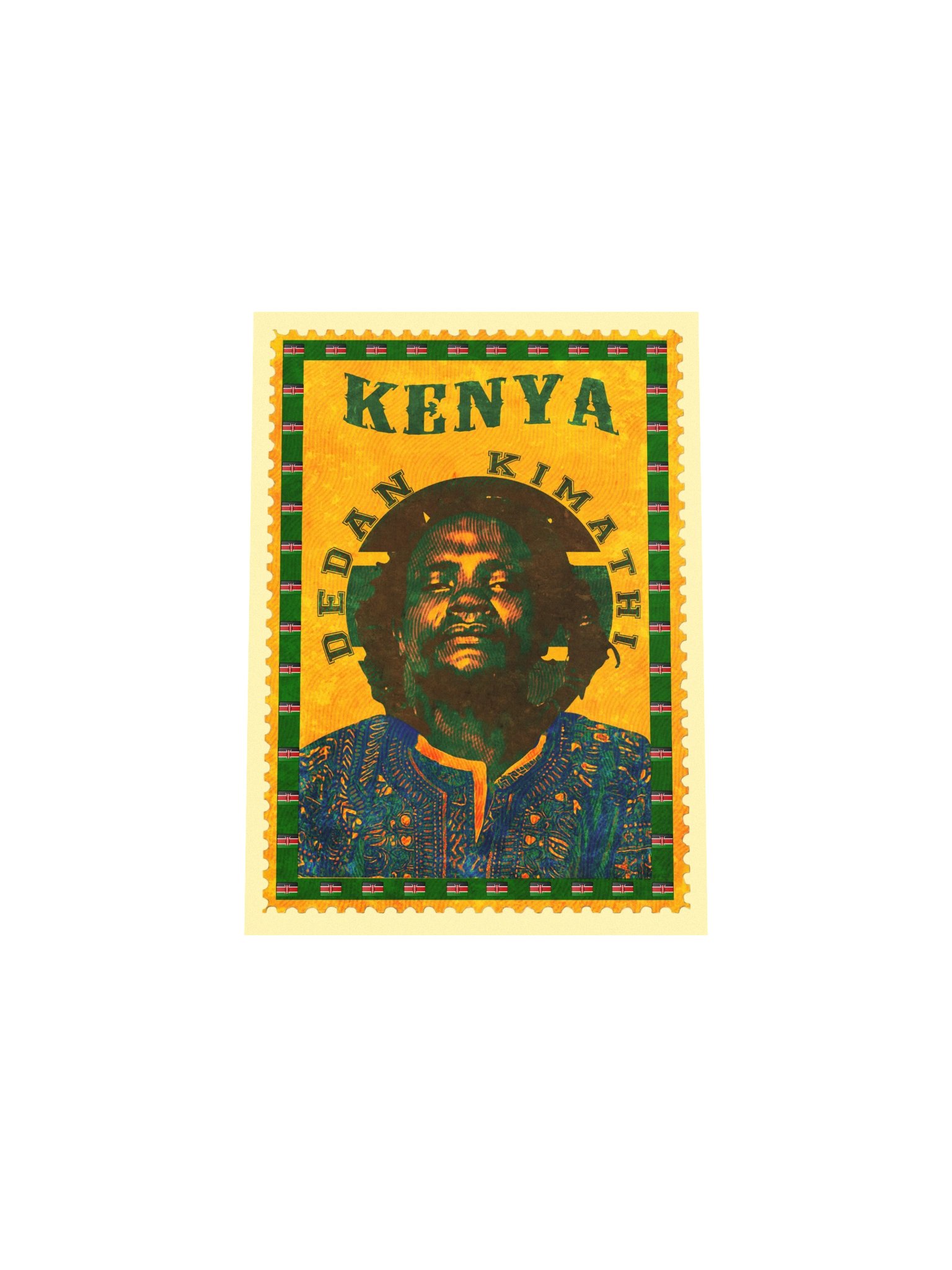 Dedan Kimathi Vintage Postage Stamp Poster | Kenya Mau Mau Freedom Fighter Wall Art | Pan-African History Print product image (6)