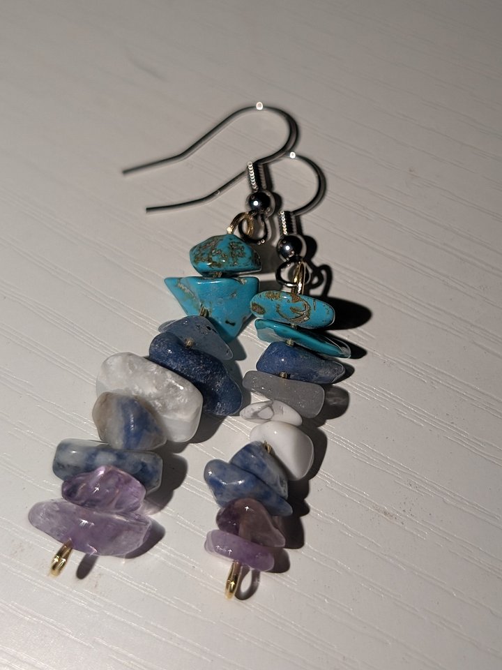 Blue and Purple Crystal Earrings! product image (1)