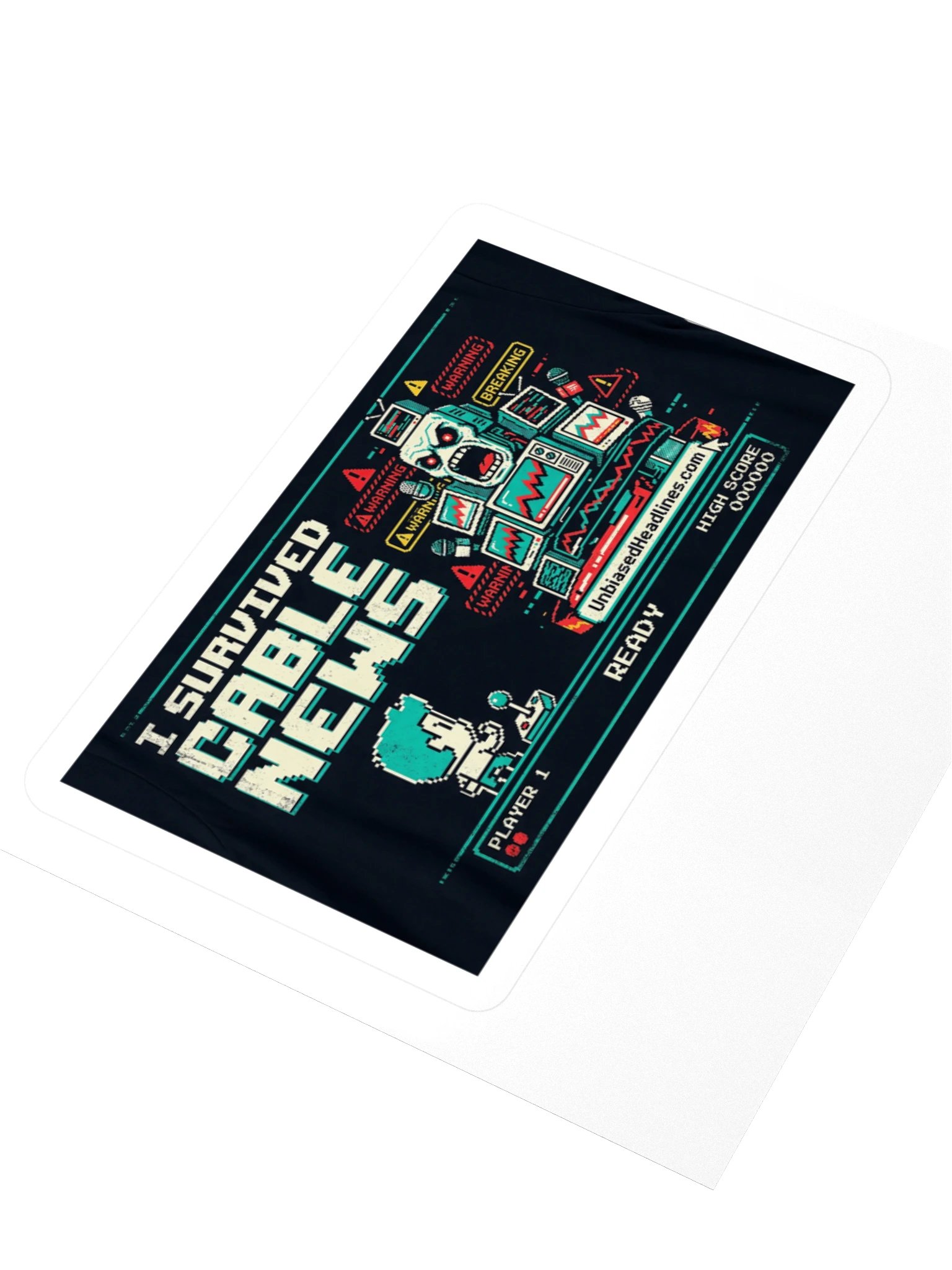 I Survived Cable News (Arcade) Sticker product image (3)