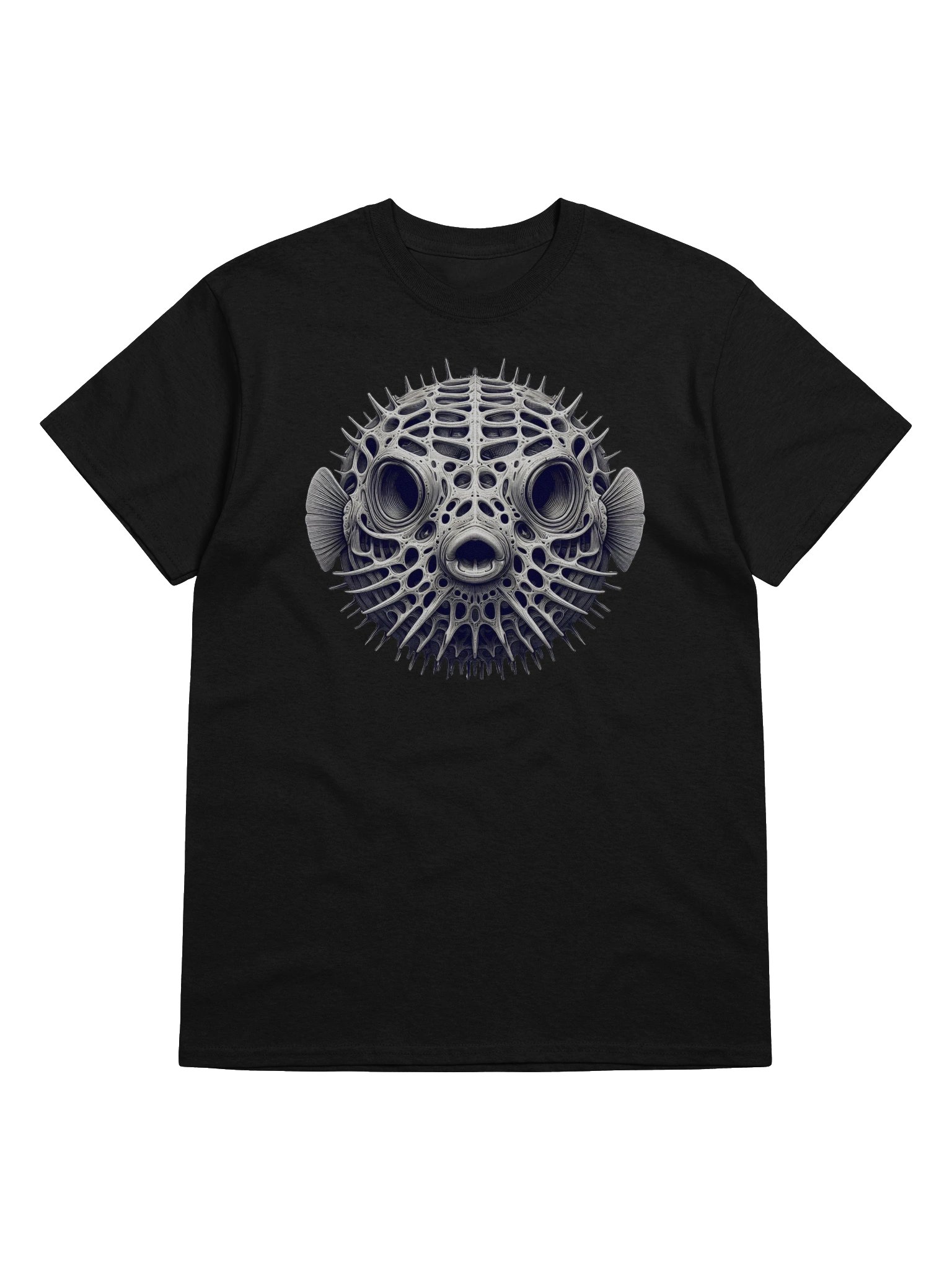 Playful Puffer Skull Shirt – Dark Fantasy Creature Graphic T-Shirt product image (1)