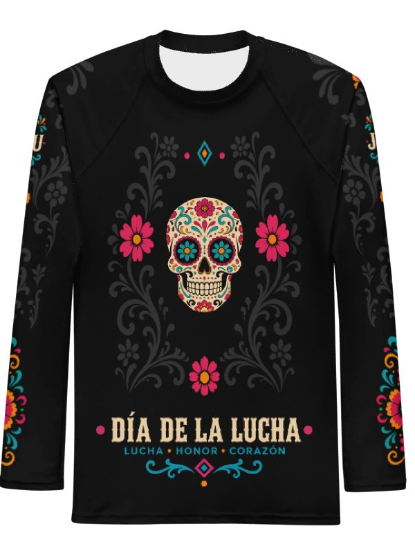 Candy Skull Jiu Jitsu Rash Guard Design on Black product image (1)