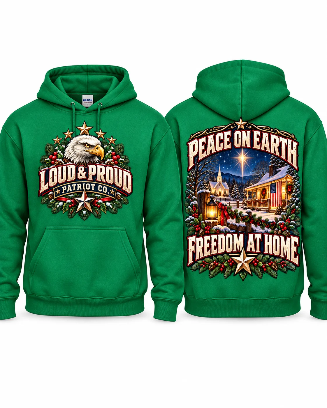 Peace on Earth, Freedom at Home – Patriotic Christmas Hoodie product image (10)