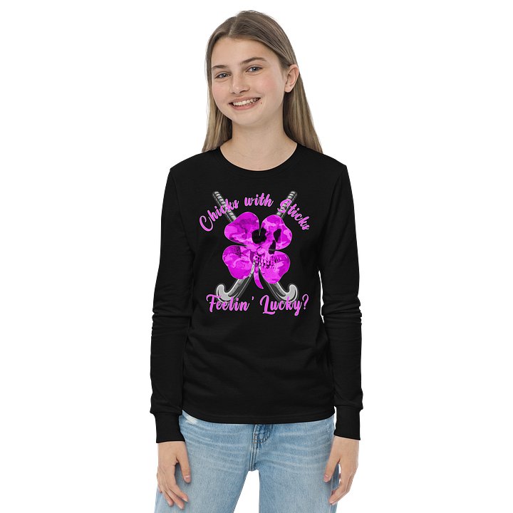 Chicks with Sticks - Feeling Lucky - Youth Long Sleeve Tee product image (8)