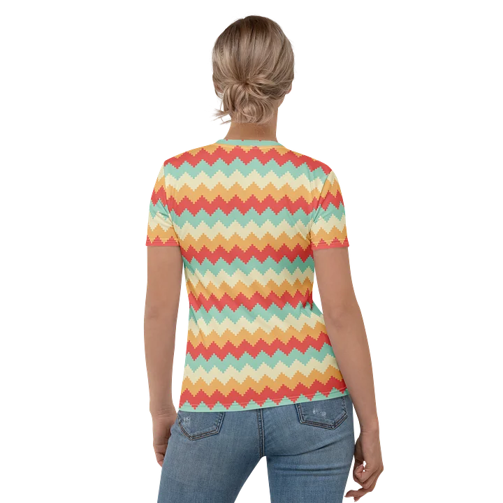 Colorful Chevron Zigzag Women's Crew Neck T-Shirt product image (2)