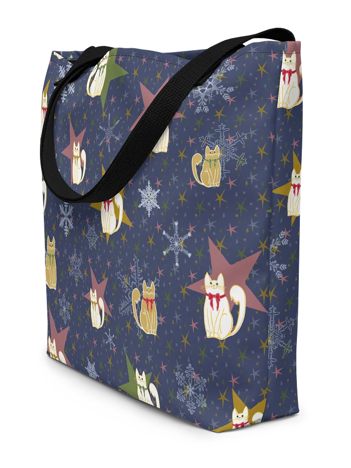 Christmas Star Kitties Large Tote Bag product image (2)