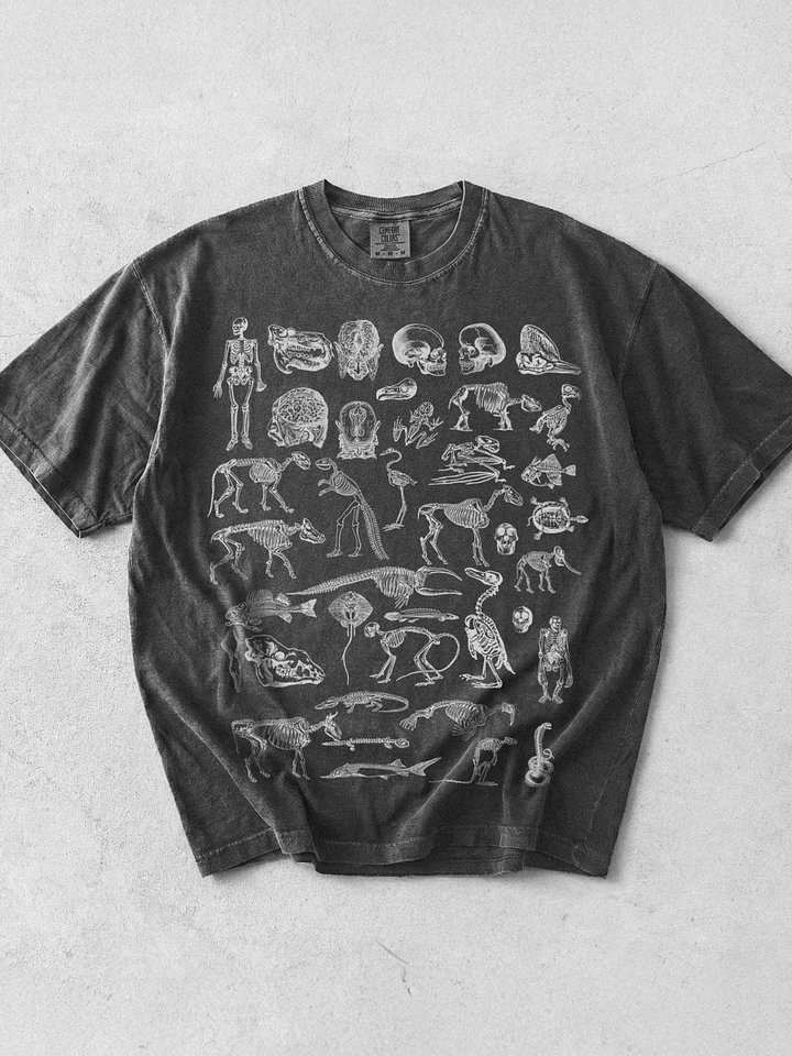 Dark Academia Skeletons Shirt – Vintage Anatomy & Animal Bones Graphic Tee product image (1)