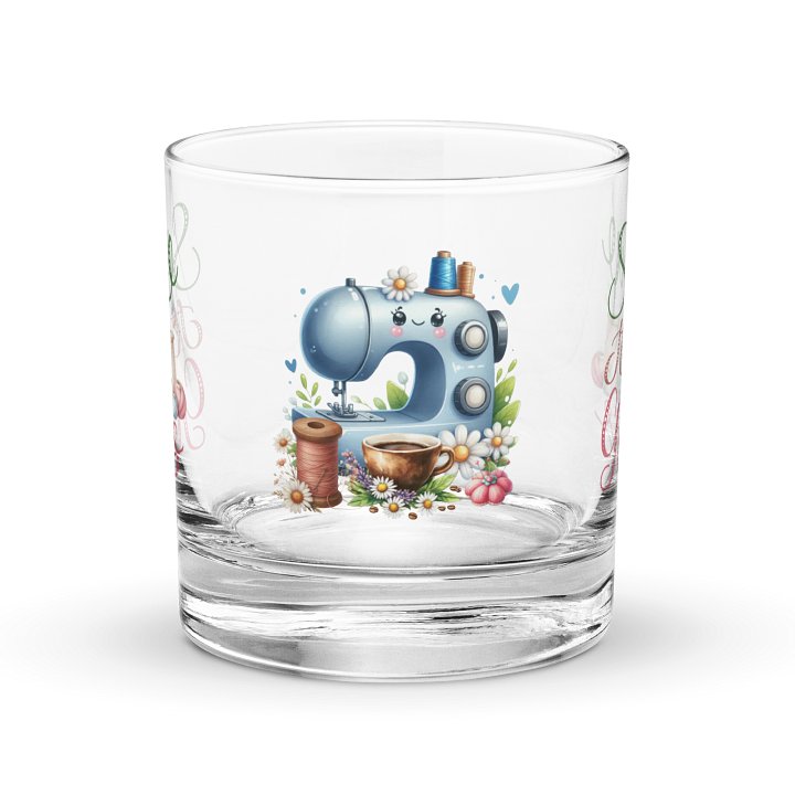 Sew It Goes Sewing Machine Rocks Glass product image (1)