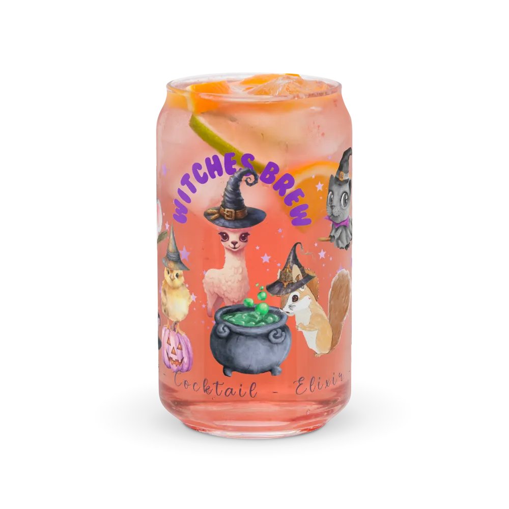 Witches Brew Coven: The Enchanted Gathering Glass Can Tumbler | 16oz | Optional Bamboo Lid & Straw product image (10)