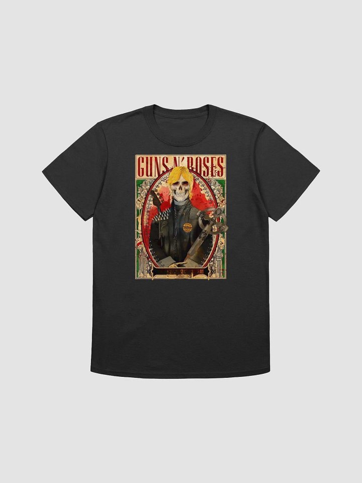 Guns N’ Roses Vintage Poster Skull T-Shirt | Classic Guitar Artwork Graphic Tee | Iconic 80s Hard Rock Era product image (1)