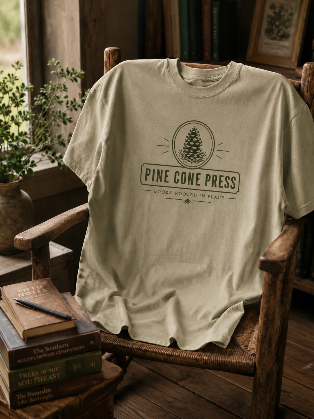 Pine Cone Press “Books Rooted in Place” Tee product image (9)