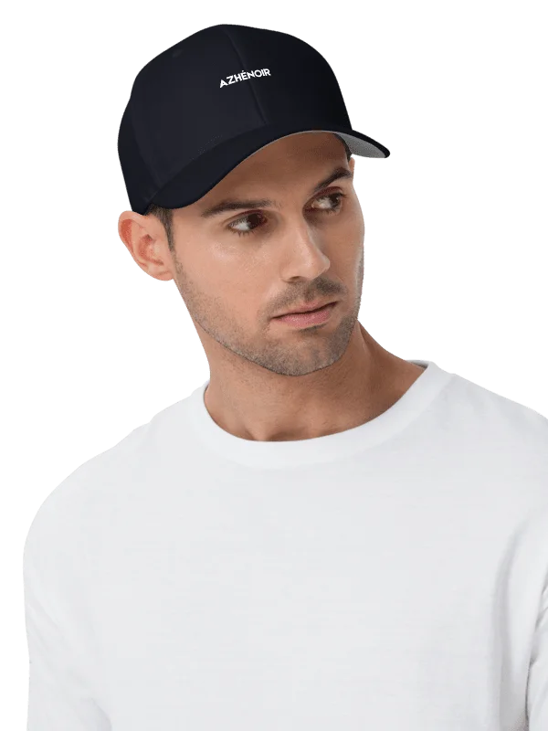 AZHÉNOIR Embroidered Flexfit Structured Cap — Black product image (3)