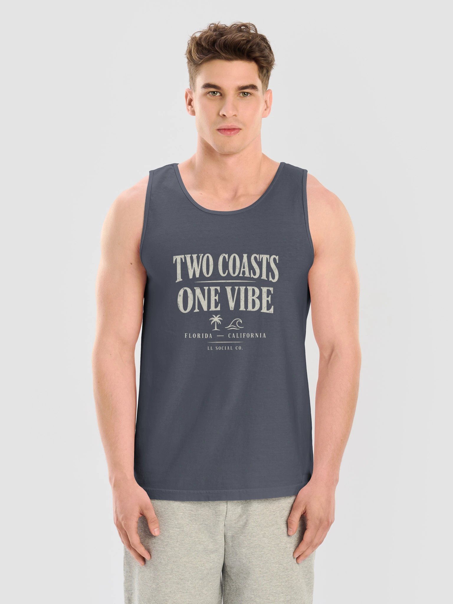 LL Social Co. Two Coasts One Vibe Tank — Florida to California - Ivory product image (3)