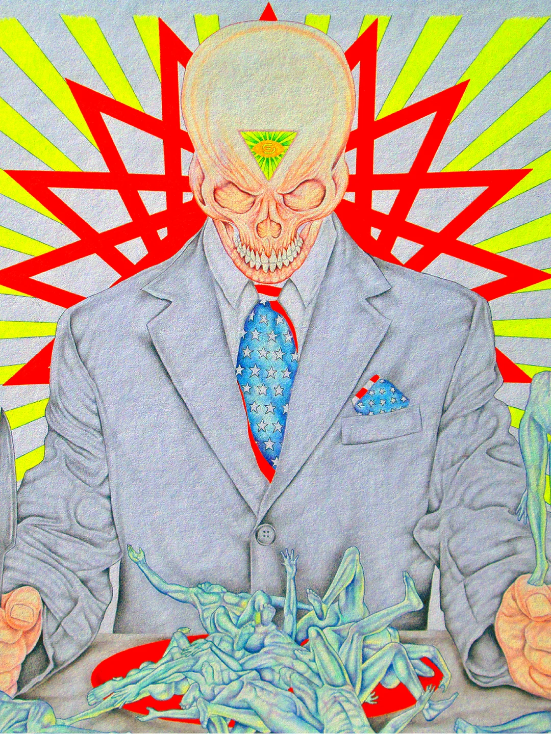 DISASTER BUFFET — Original Mixed Media Drawing product image (1)