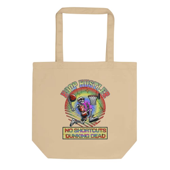 Hoop Hustler No Shortcuts Dunking Dead Skeleton Rainbow Eco Tote product image (1)