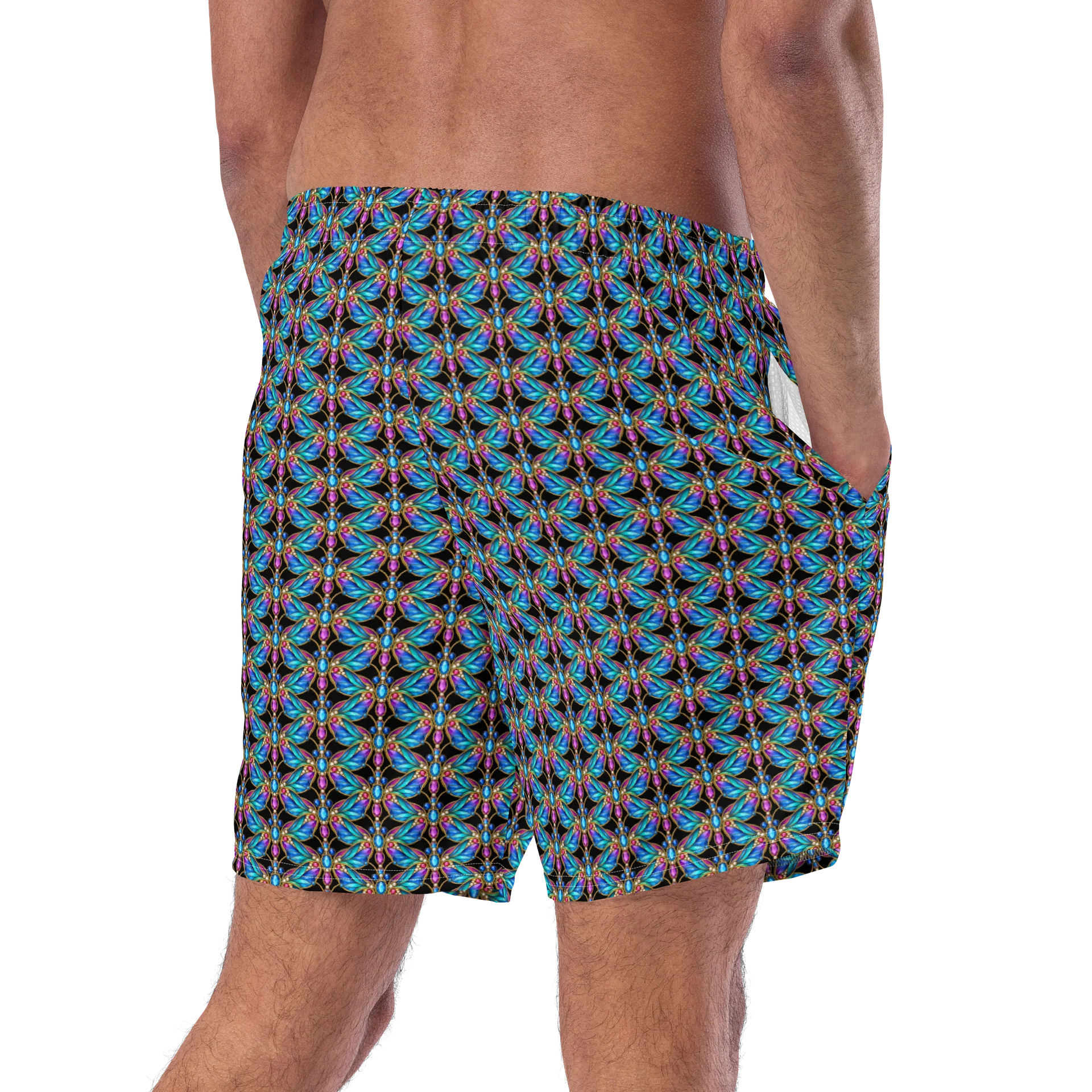 Dragonfly All-Over Print Swim Trunks product image (9)