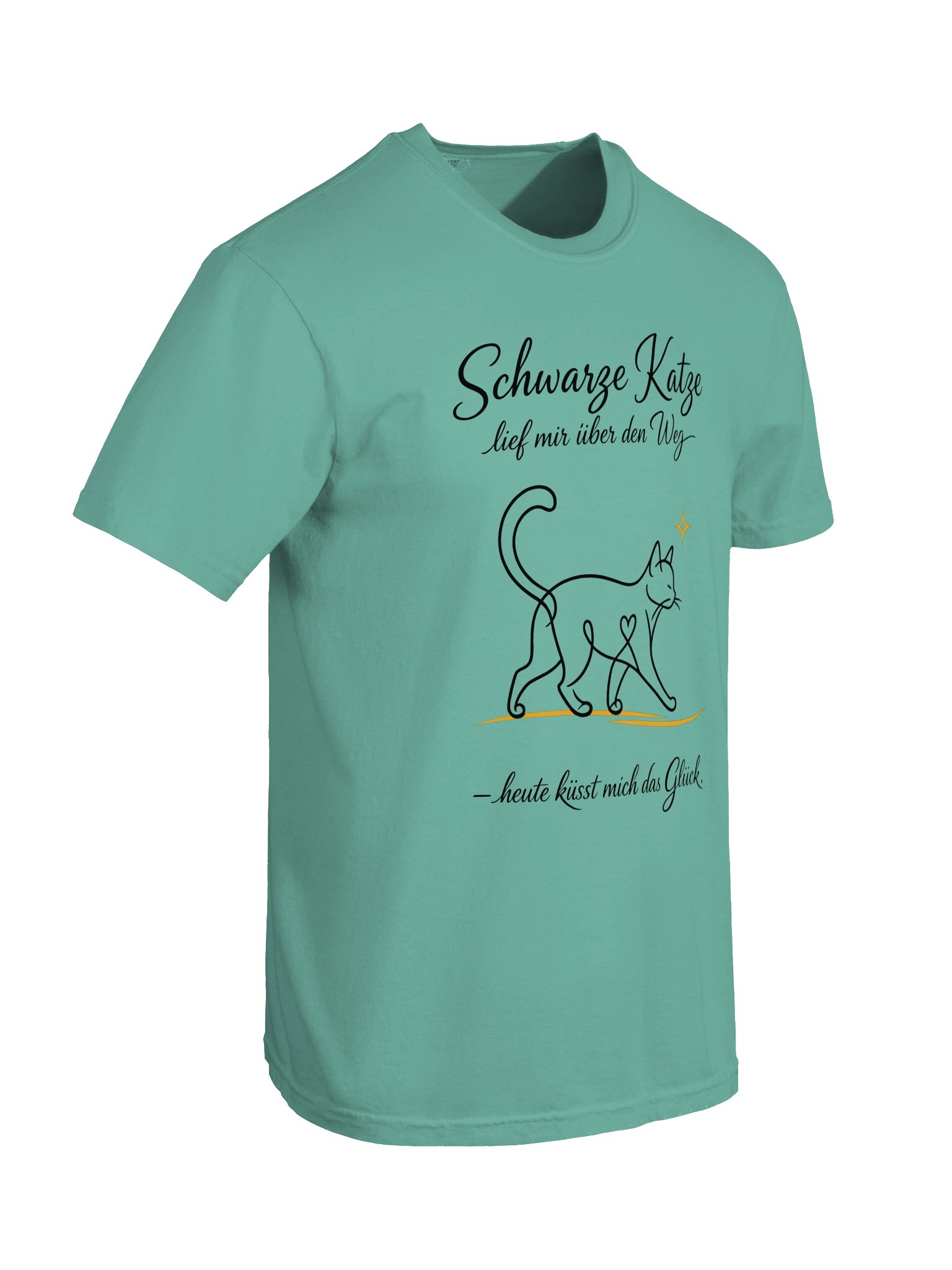 T-Shirt „Schwarze Katze – heute küsst mich das Glück“ product image (75)