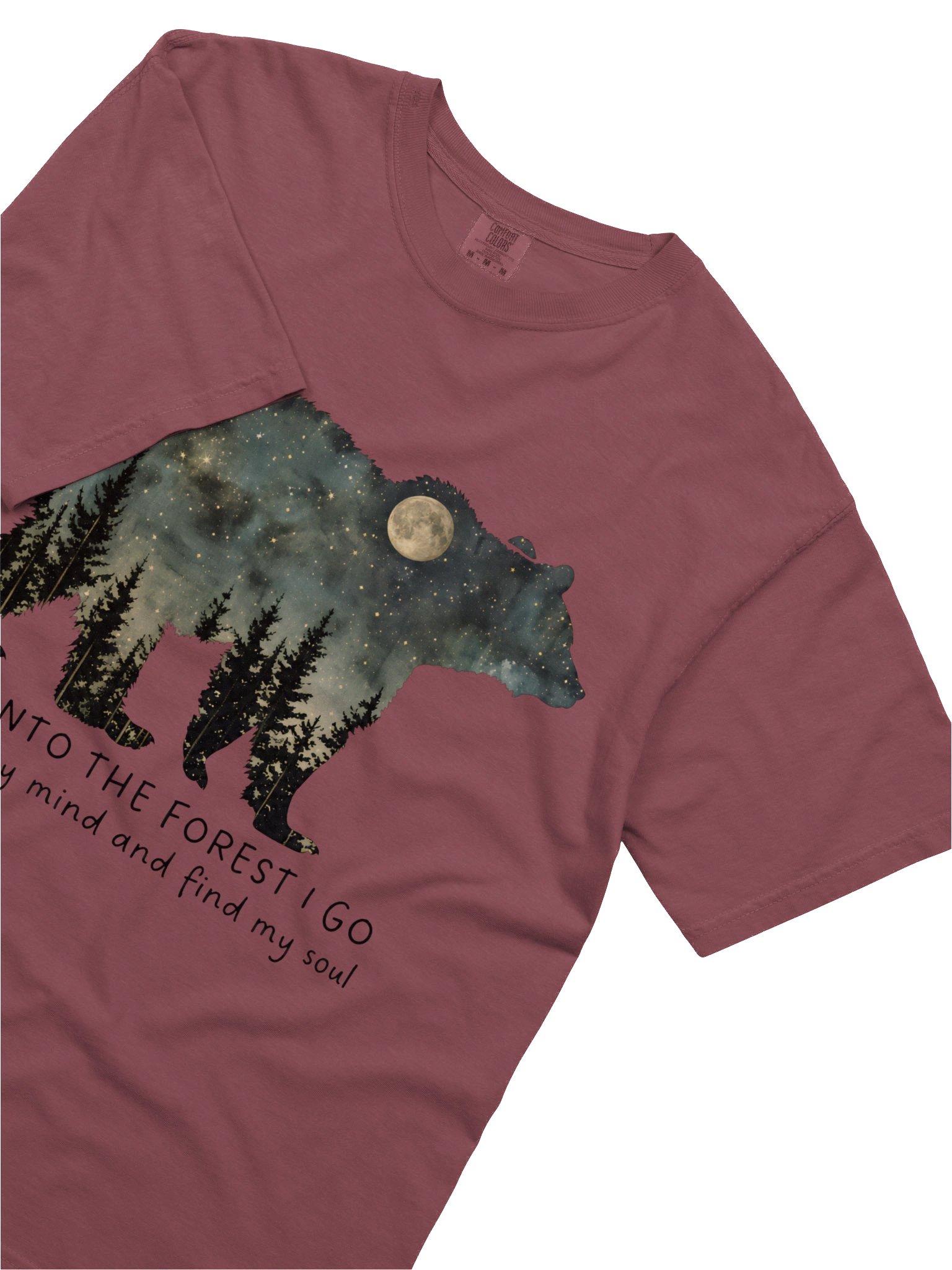 Into the Forest I Go Bear Shirt – Starry Night Nature Tee product image (3)