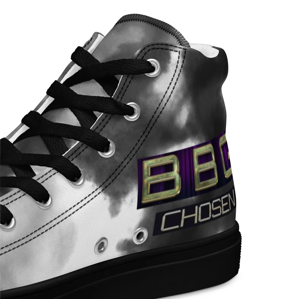 Diamond Cross Black Watercolor High Tops - Black Soles product image (10)