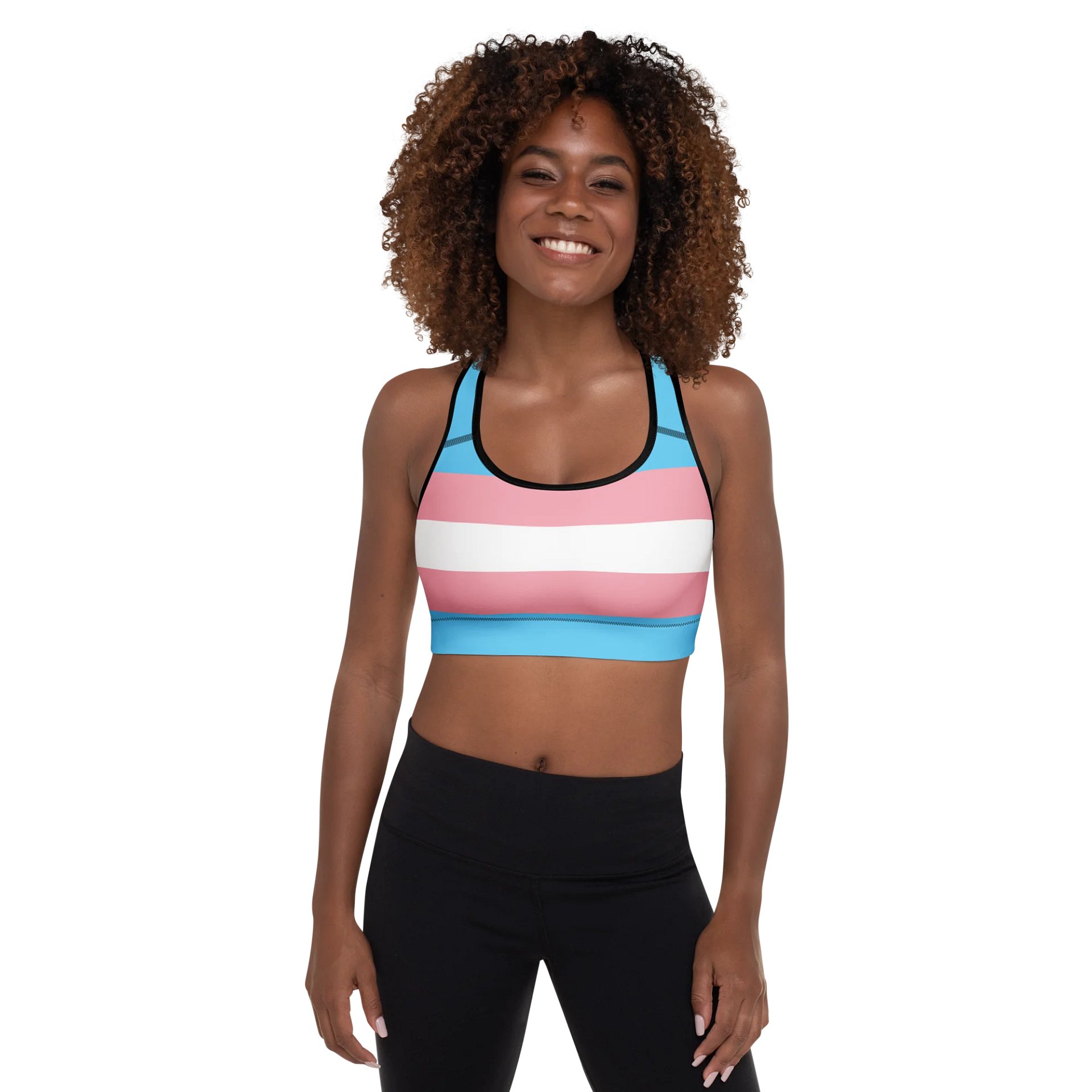 Trans Pride Flag Padded Sports Bra product image (4)