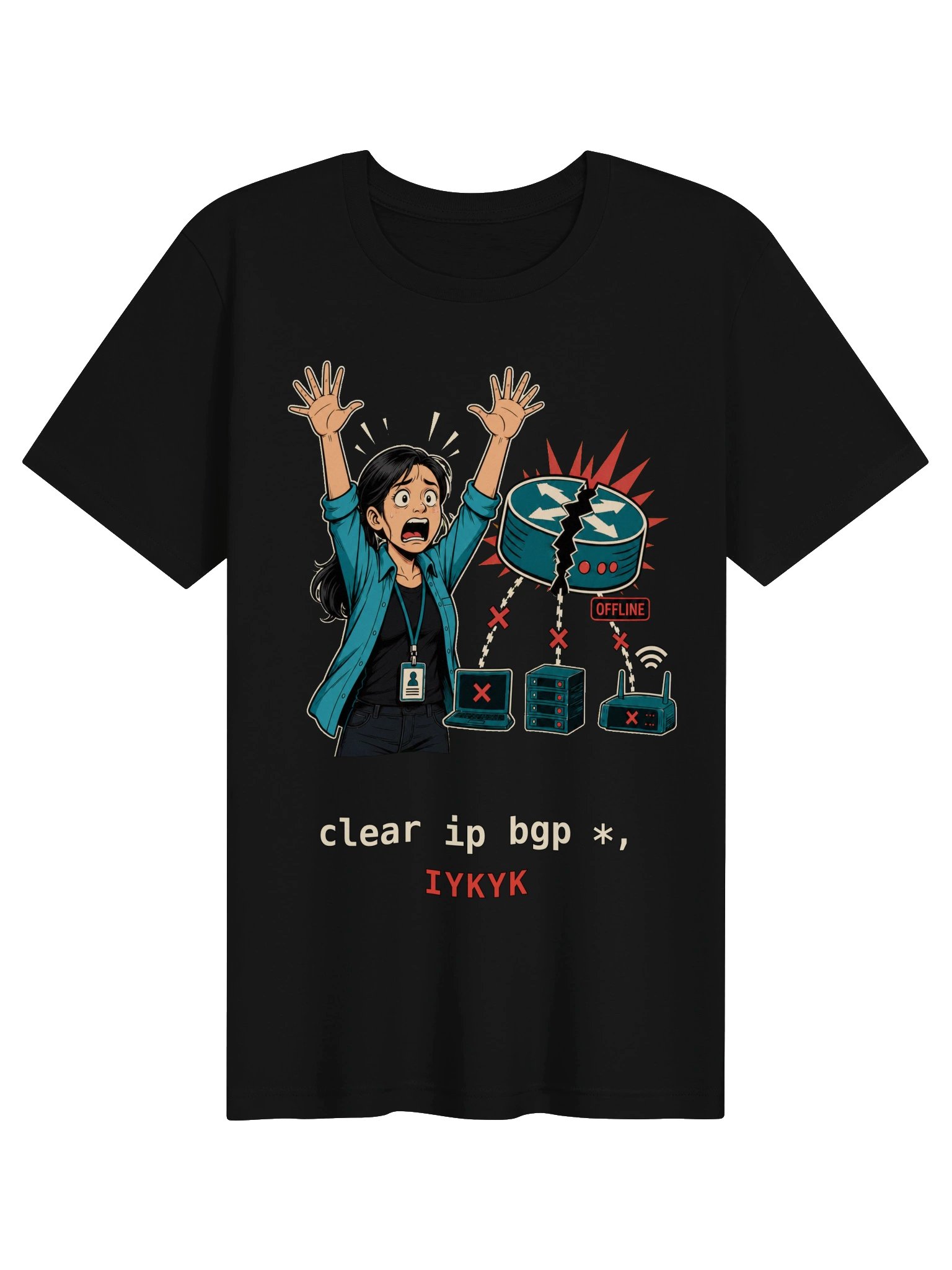 clear ip bgp * — IYKYK Tee (version 8) product image (1)