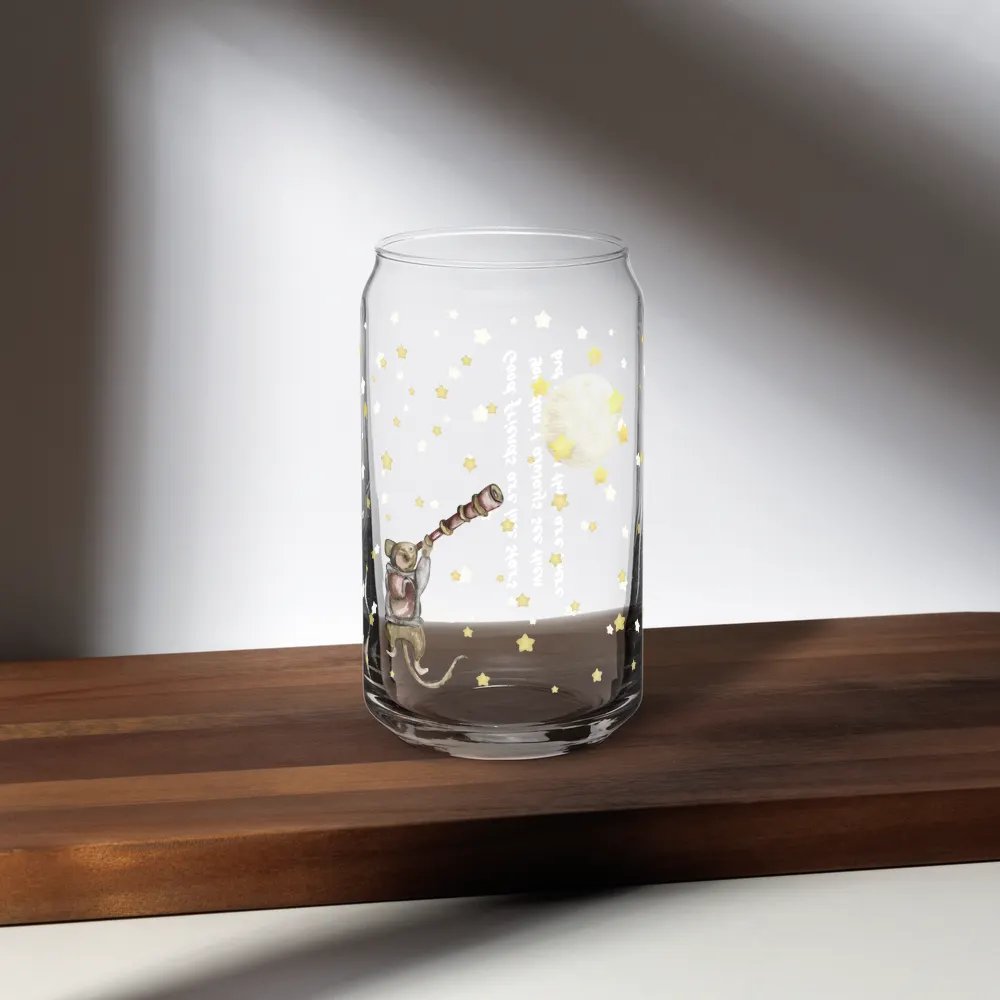 Good Friends Are Like Stars Glass Can Tumbler | 16oz Friendship-Themed Drinkware | Adorable Starry Night Design product image (9)