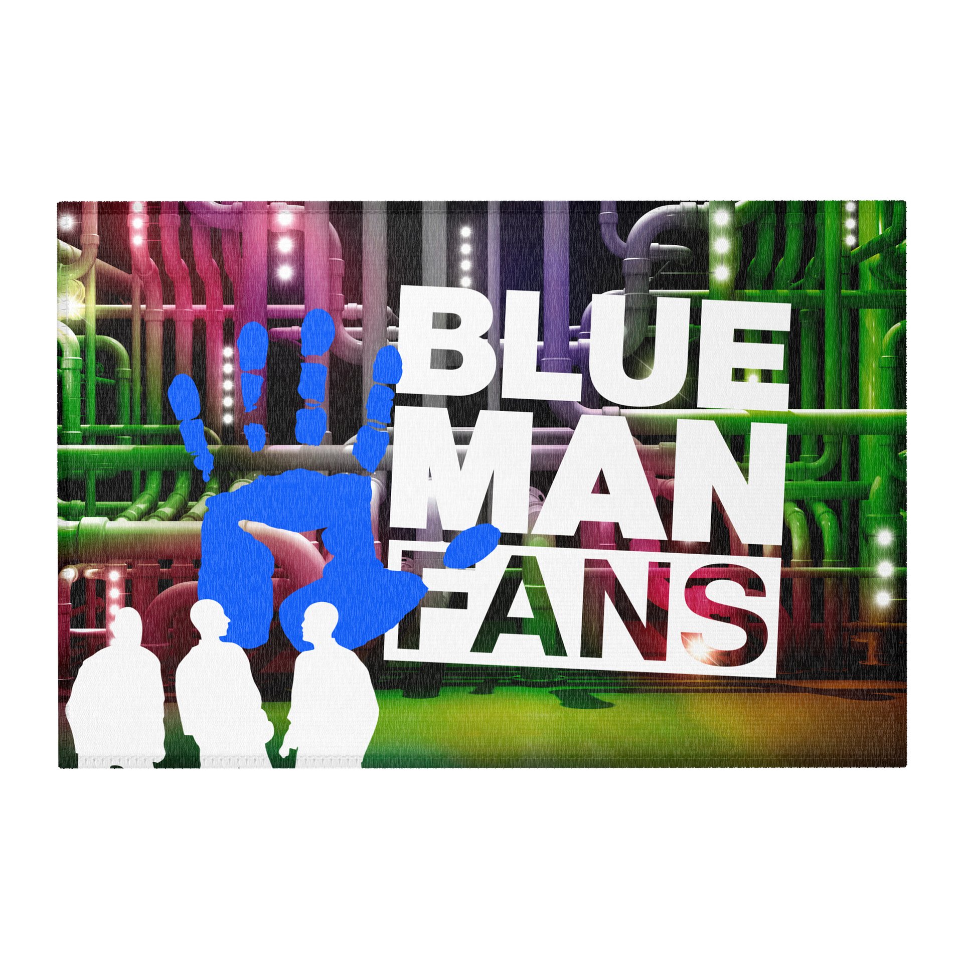 Blue Man Fans Paint Hand Print Area Rug product image (1)
