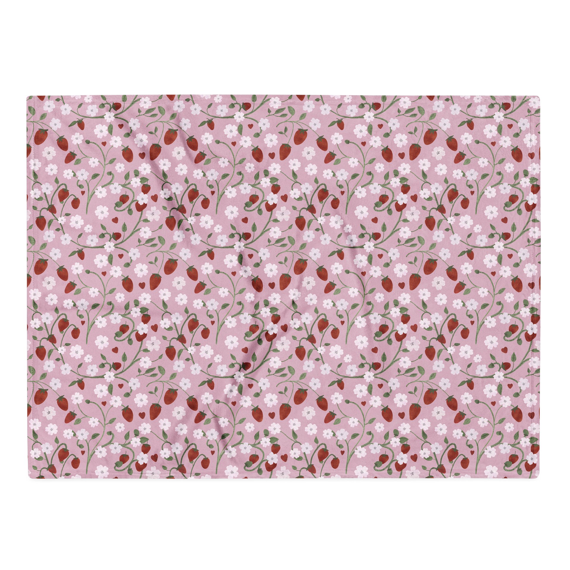 Strawberry Fields Forever Pink Throw Blanket product image (2)