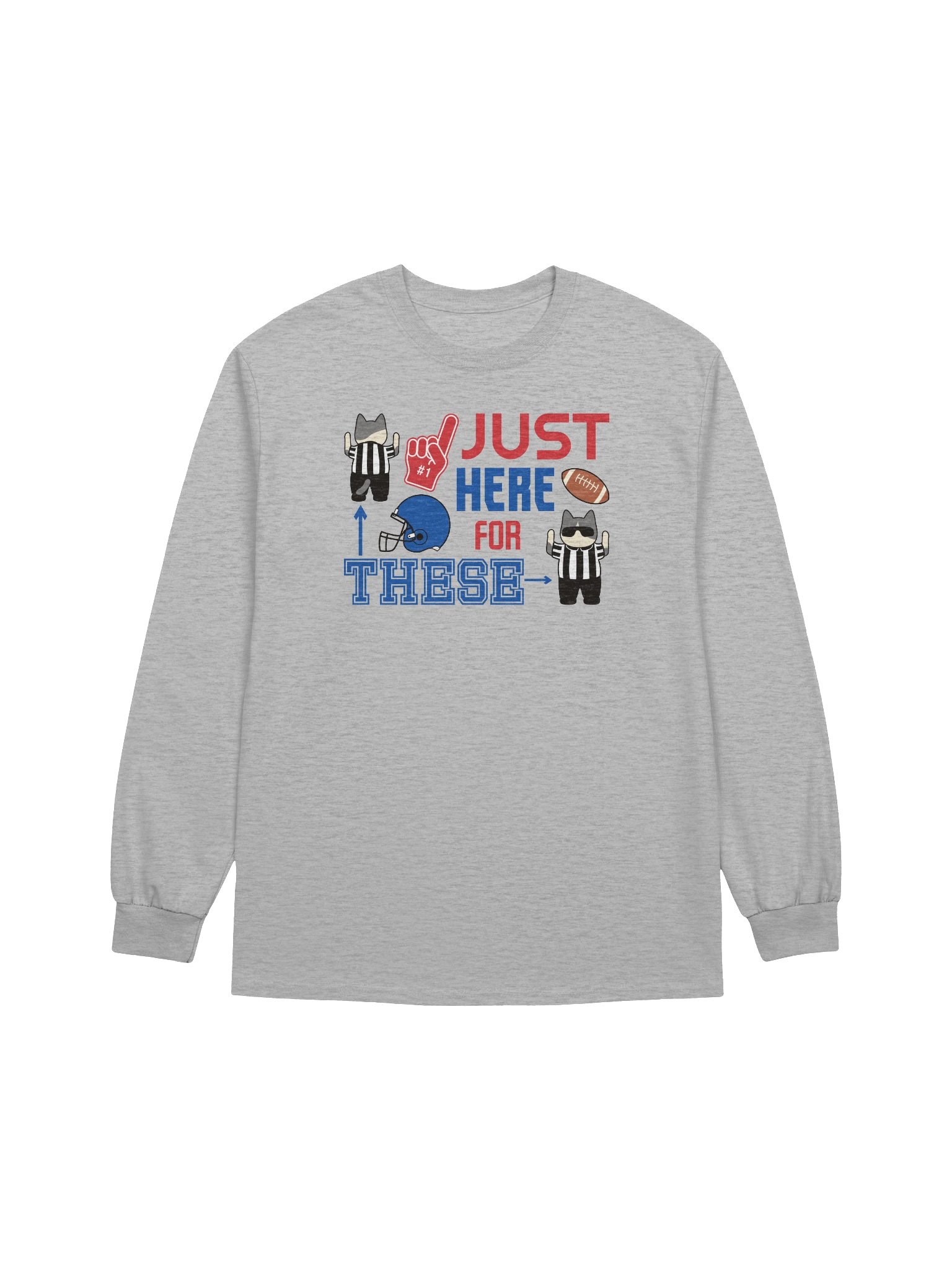 American Football Cat (JUST HERE FOR THESE - touchdown signals) - Unisex Adult Long Sleeve T-shirt product image (5)