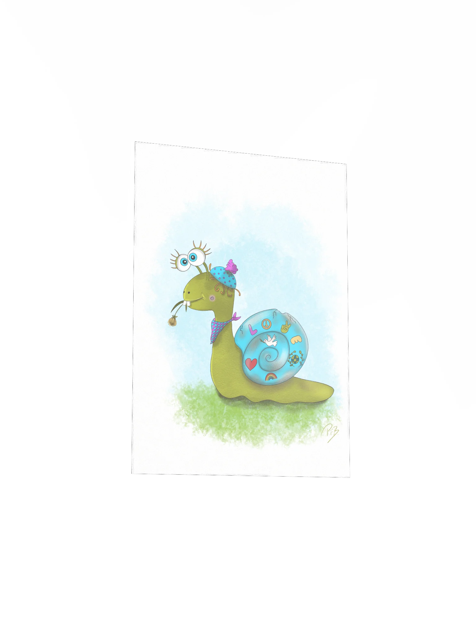 Whimsical Snail Adventure Poster - Snailbert the Peace Snail product image (3)