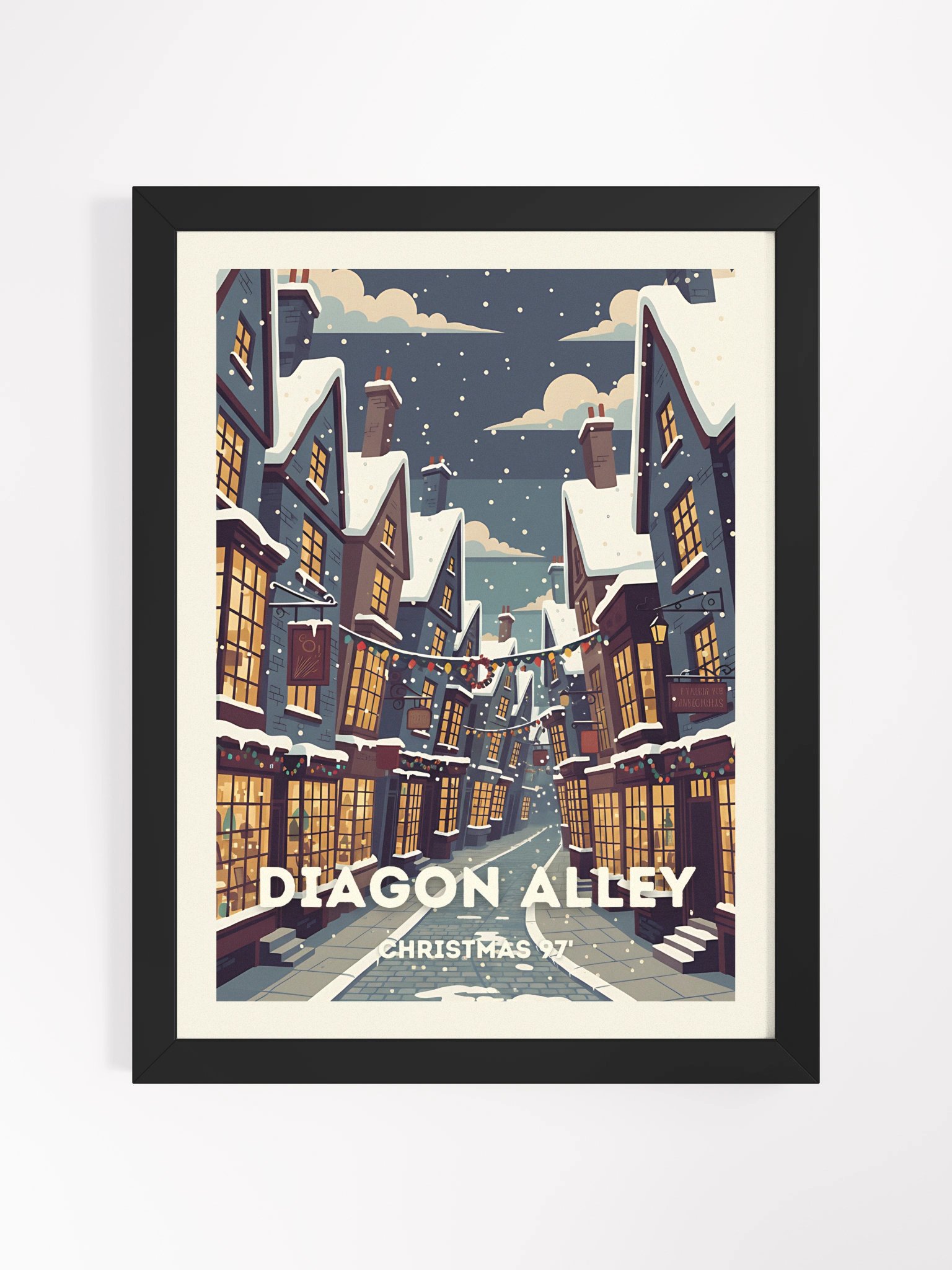 Magical Alley Christmas Holliday Festive Vintage Travel Poster product image (9)