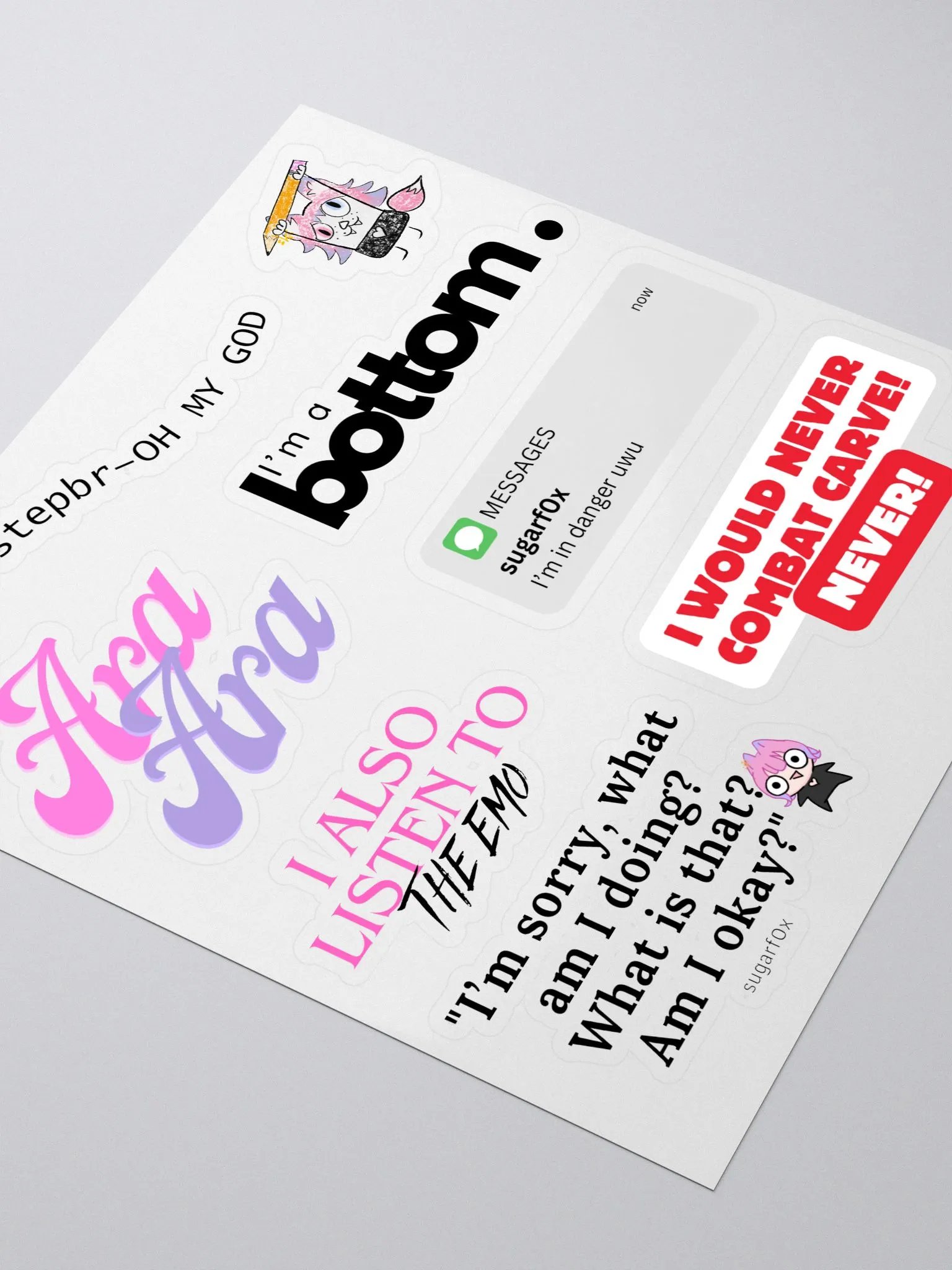 f0x quote sticker sheet product image (3)
