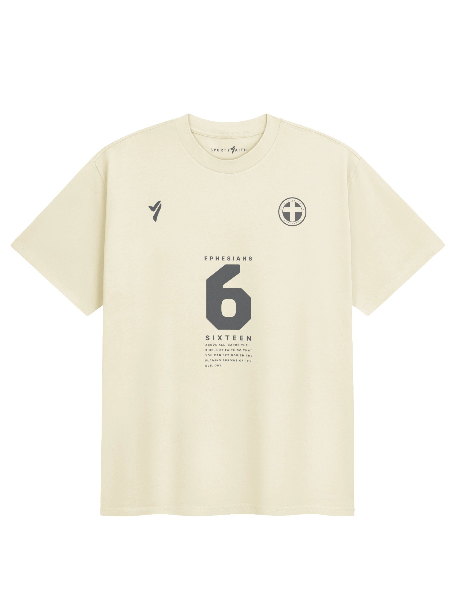Ephesians 6:16 Faith T-Shirt (Cream) product image (1)
