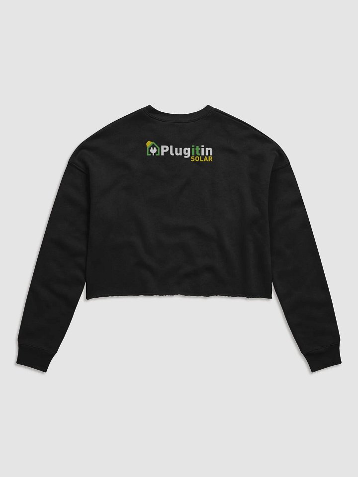 Plug It In Solar High-Quality Canvas Women's Fleece Crop Sweatshirt product image (2)