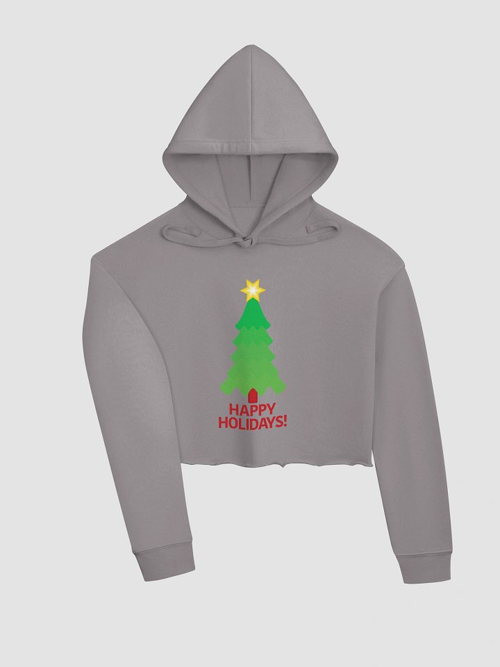 Christmas Tree With Bright Star Fleece Crop Hoodie product image (2)