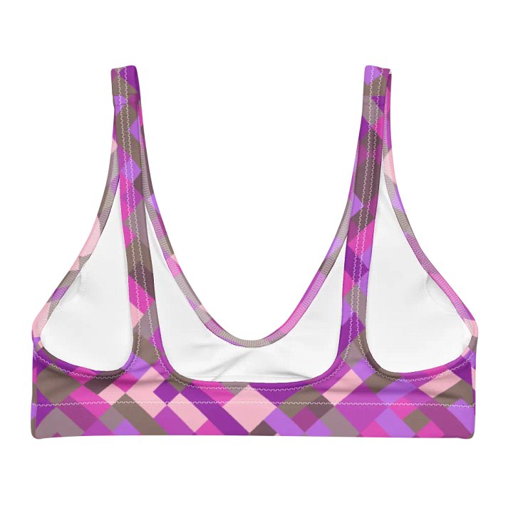 Colorful Mosaic Pattern Design Padded Bikini Top - v5 product image (1)