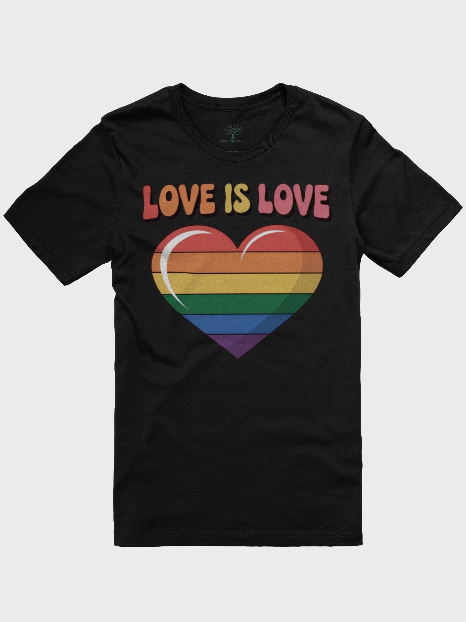 Unisex 'Love Is Love' Rainbow Heart Pride T-Shirt by Graphic Grove product image (3)