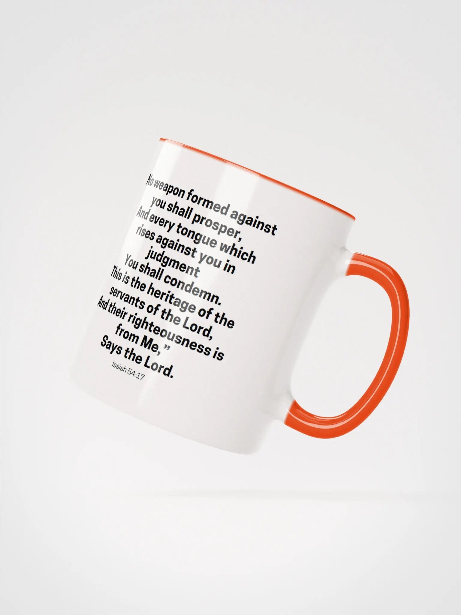 No Weapon Formed Against You Shall Prosper Isaiah 54:17 Two-Tone Mug 11/15oz product image (2)