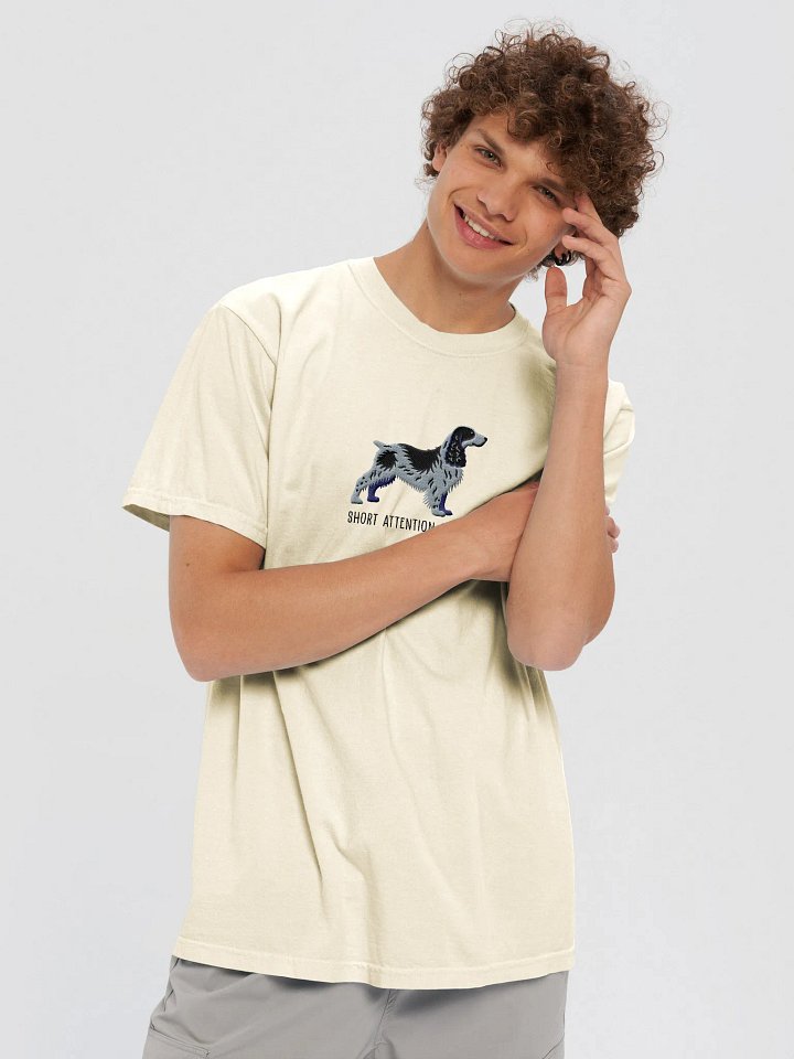 Short Attention Spaniel T-Shirt(Embroidered) of a Field Spaniel(Blue Roan) product image (2)
