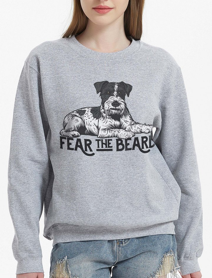 Fear the Beard Sweatshirt of a Schnauzer(Black & White Parti) | Funny Shirt for Bearded Dog Paw-rents product image (2)