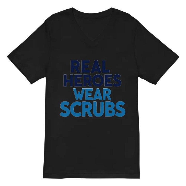 Real Heroes Wear Scrubs V-Neck Tee product image (3)
