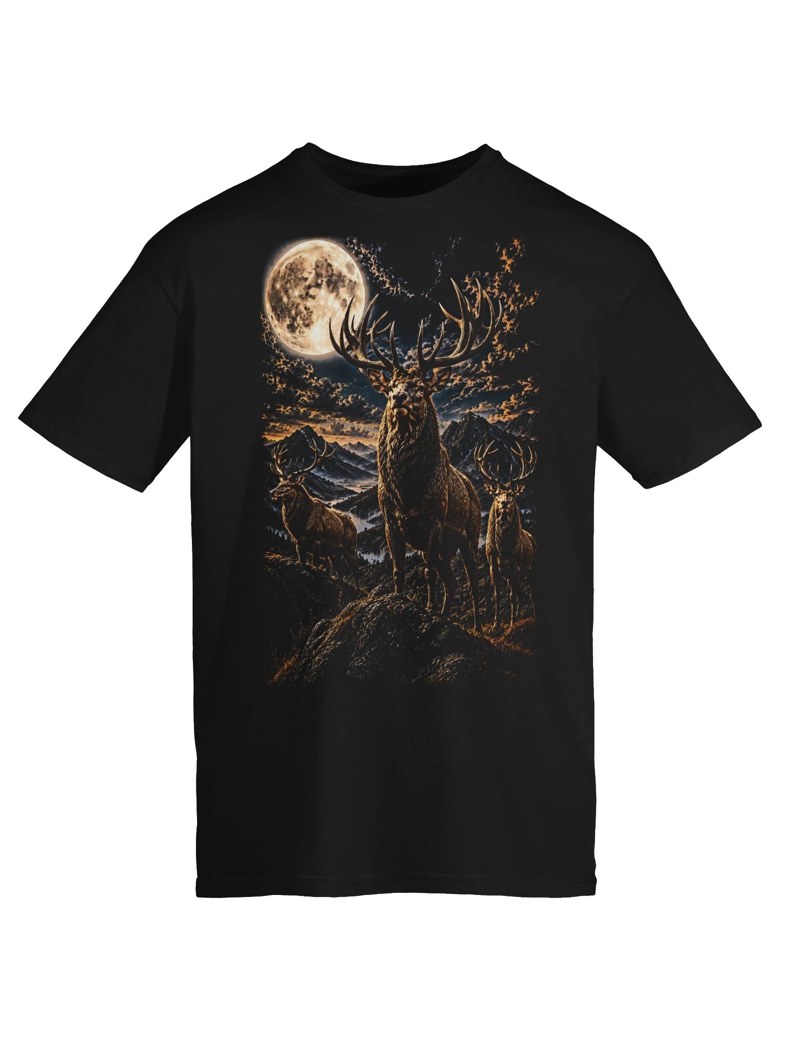 Stag Howling Moon Tshirt | Wildlife Legendary Shirt product image (4)