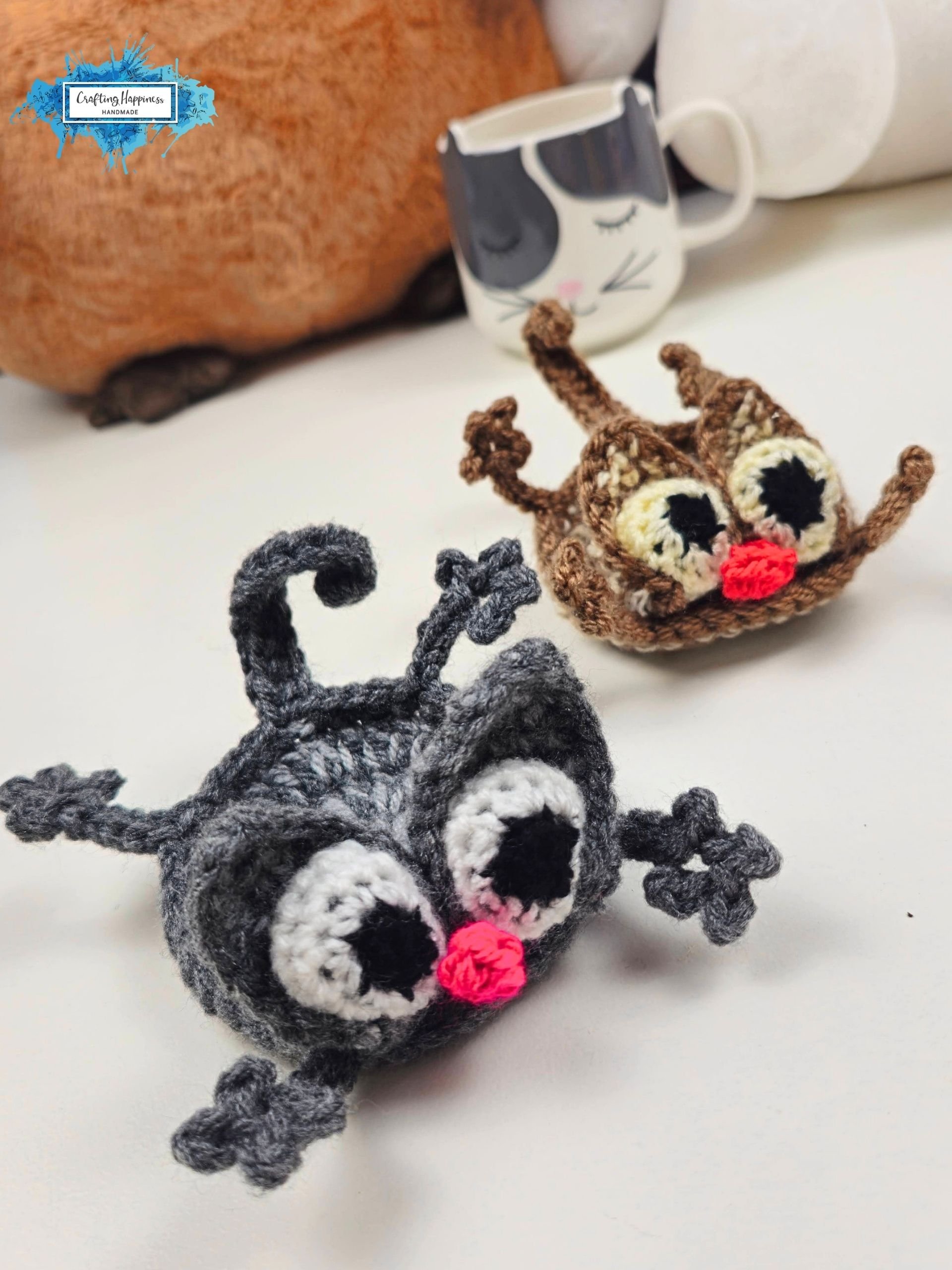 CROCHET PATTERN & VIDEO | Splat Cat Coaster | Funny Animal Mug Rug | Cute Feline Cup Mat | Funny Gift pdf product image (11)