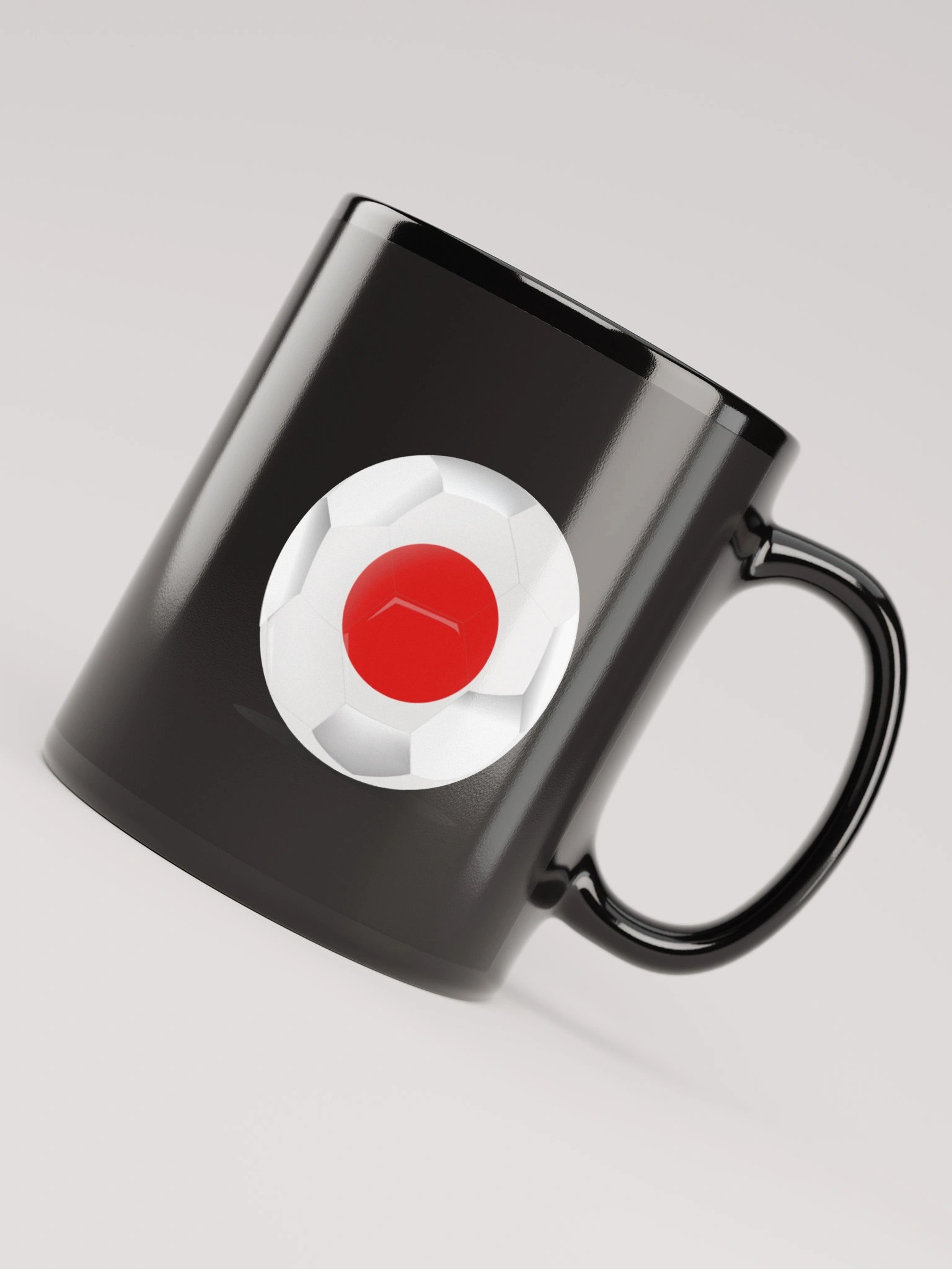 Japan Flag Soccer Ball Black Coffee Mug (Double Sided Print) product image (11)