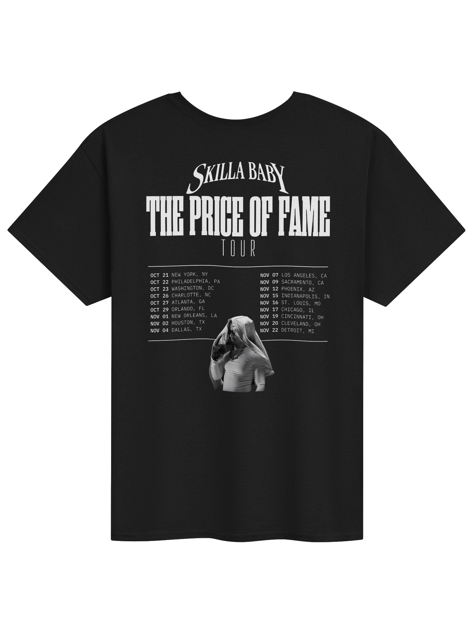 Skilla Baby The Price Of Fame Tour Merch T-Shirt product image (2)
