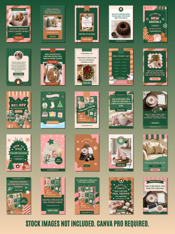 Coquette Pinterest Christmas Templates (Canva) product image (2)