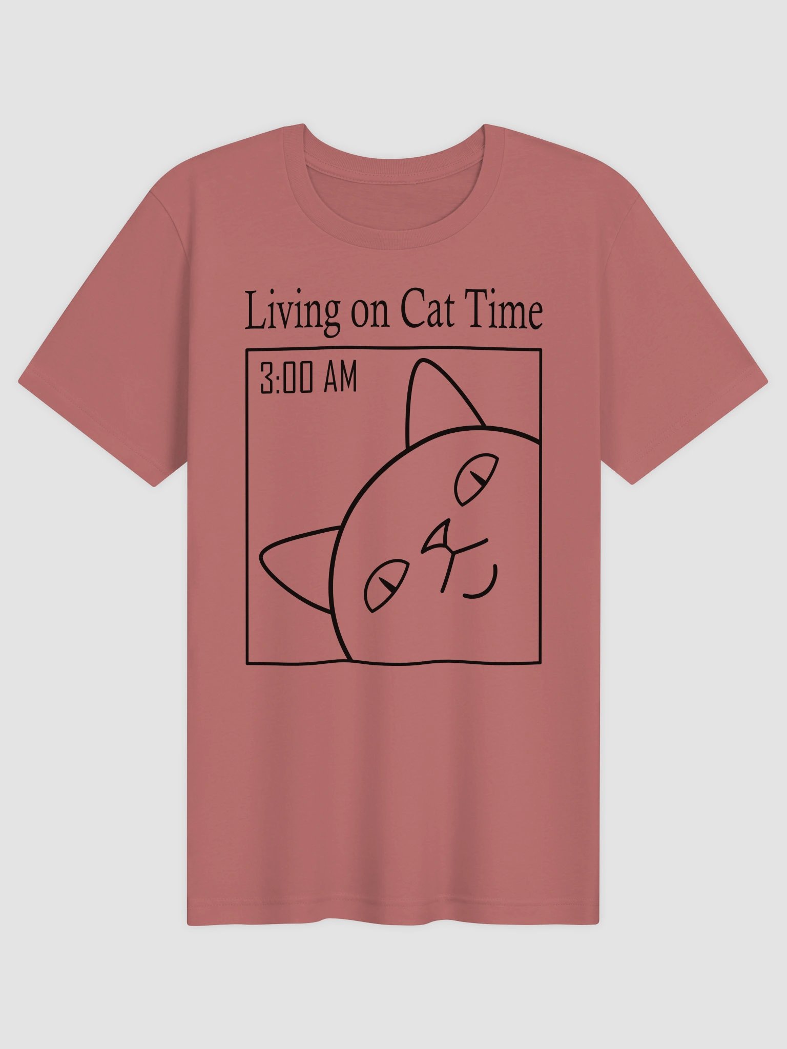 Living on Cat Time (Black Print) - Unisex Adult Super Soft Lightweight T-shirt product image (1)