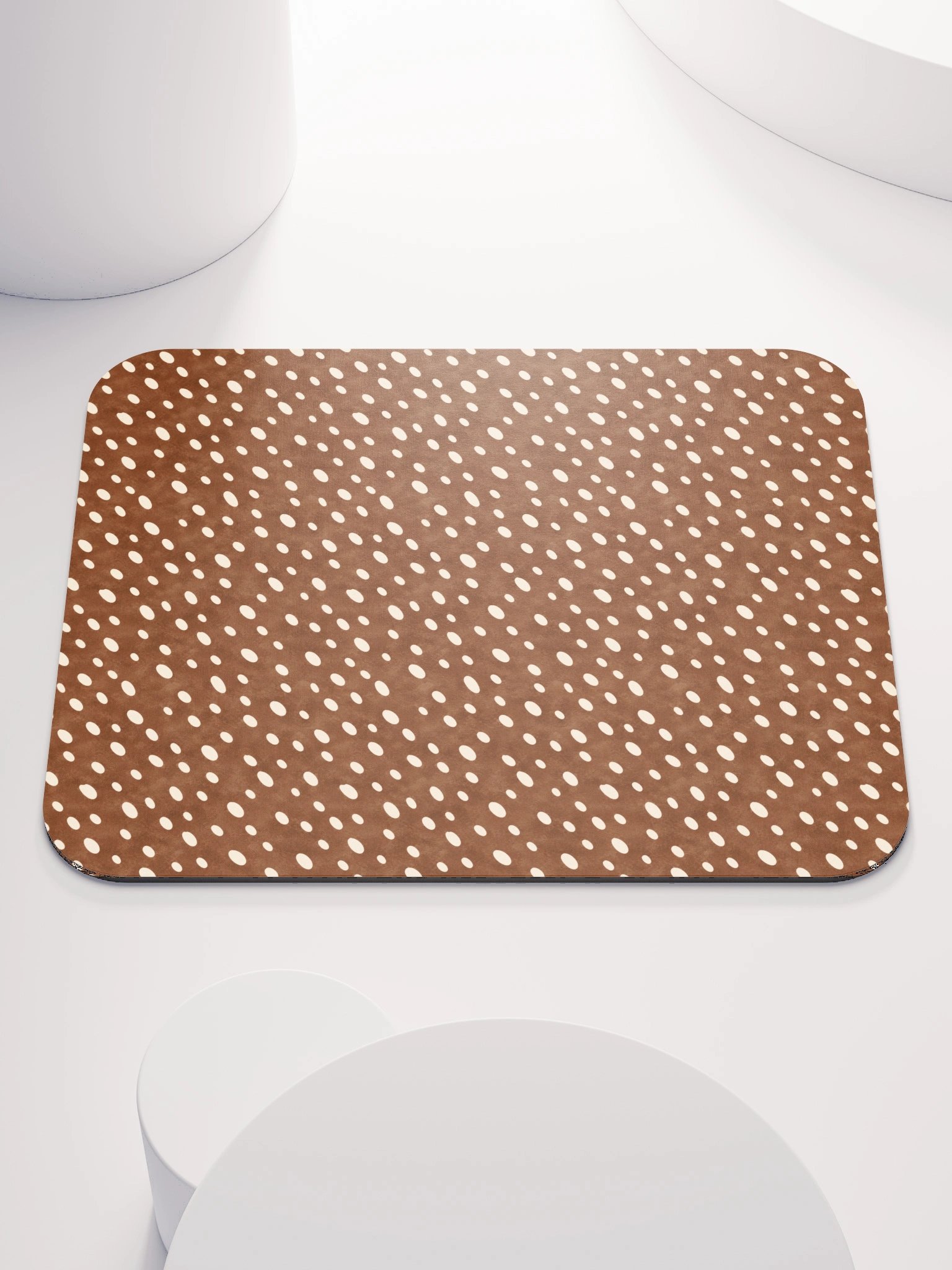 Cocoa Fawn Mouse Pad — Brown & Cream Deer Print product image (1)